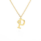 Rose English Alphabet Pendant Necklace - Viexta