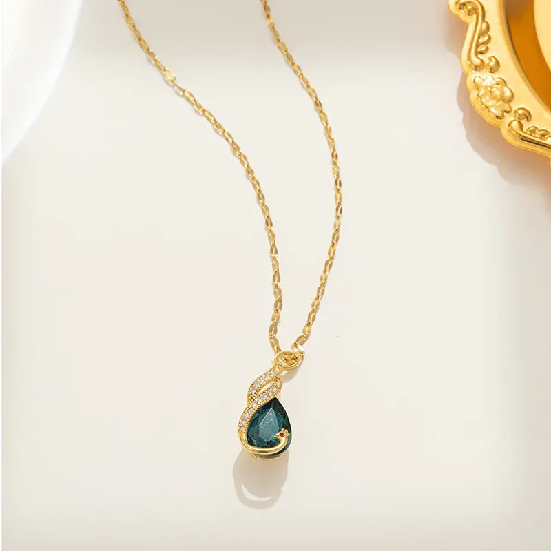 Titanium Steel Women's Zircon Clavicle Chain - Viexta