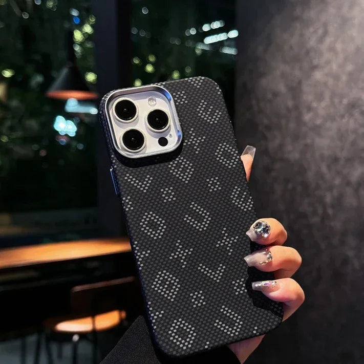 Luminous Carbon Fiber Grain Magnetic iPhone Case - Viexta