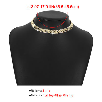 Exaggerated Claw Chain Rhinestone Tassel Necklace