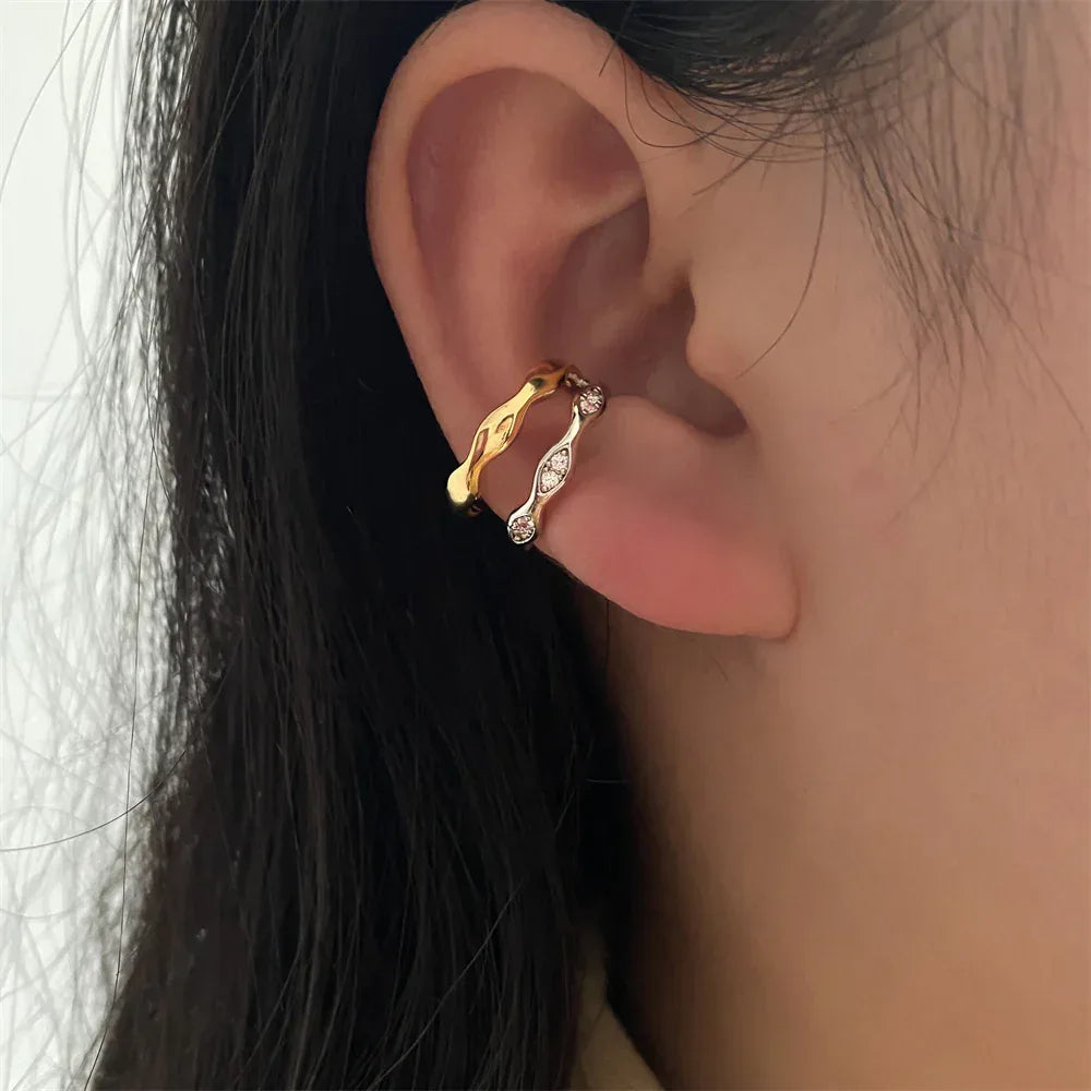Hexagon Zircon-embedded Earrings - Viexta