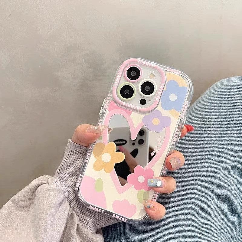 mirror-oil-painting-flower-cartoon-iphone-cover - Viexta