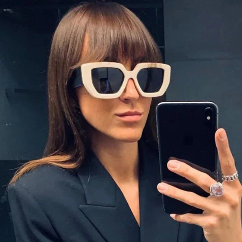 Side Polygon Contrast Sunglasses - Viexta