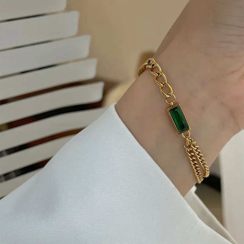Women's Niche Design Emerald Bracelet - Viexta