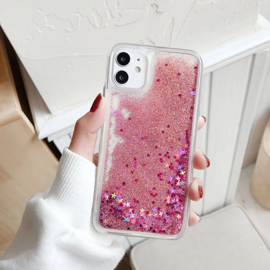 star-glitter-liquid-quicksand-iphone-case - Viexta