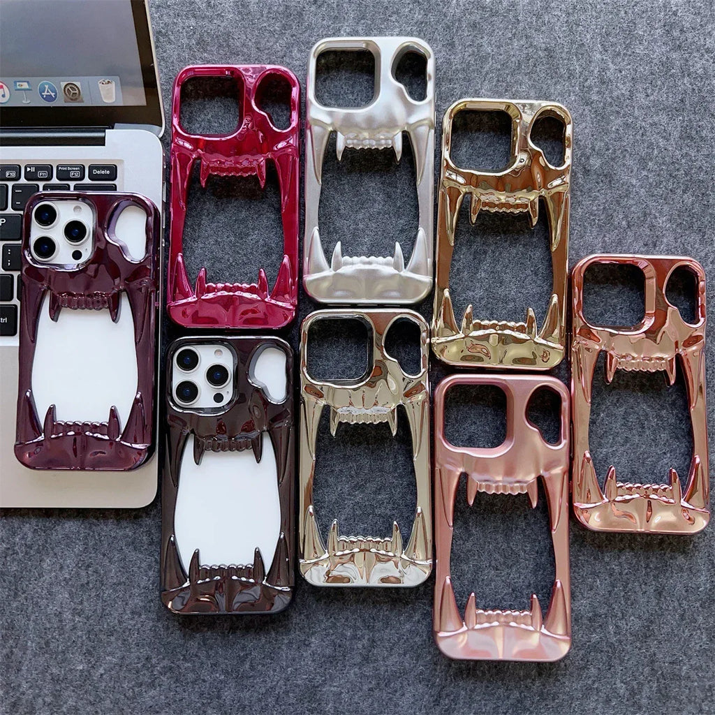 Electroplated Tiger-tooth Skull iPhone Case - Viexta