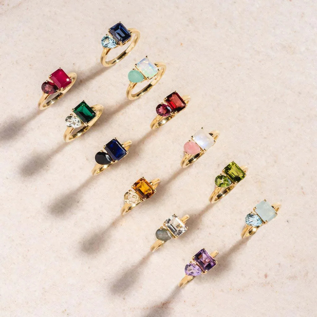 18k Multi-Color Zircon Ring - Viexta