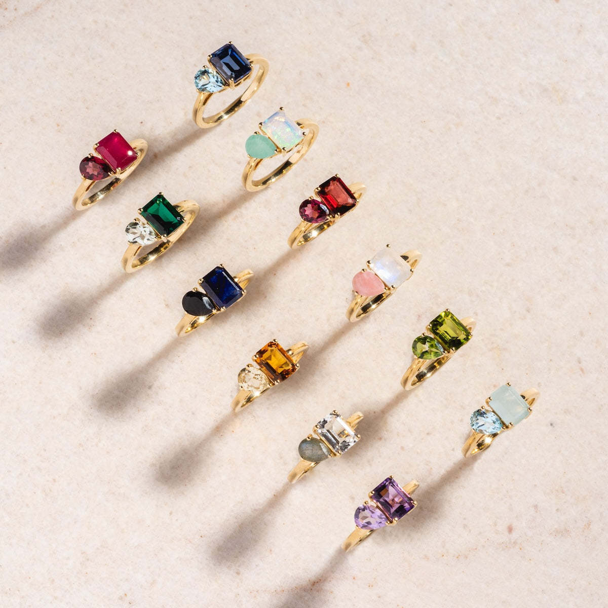 18k Multi-Color Zircon Ring