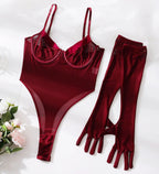 jumpsuit-lace-transparent-mesh-assembly-gloves-sexy-lingerie - Viexta