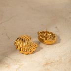 18K Gold Stainless Steel Shell Earrings