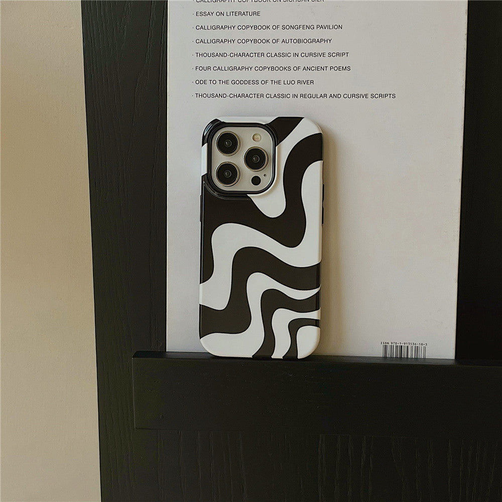 Black And White Irregular Stripes iPhone Case