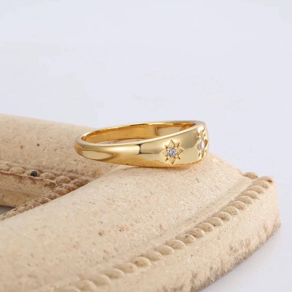 Six-pointed Star Zircon Ring - Viexta