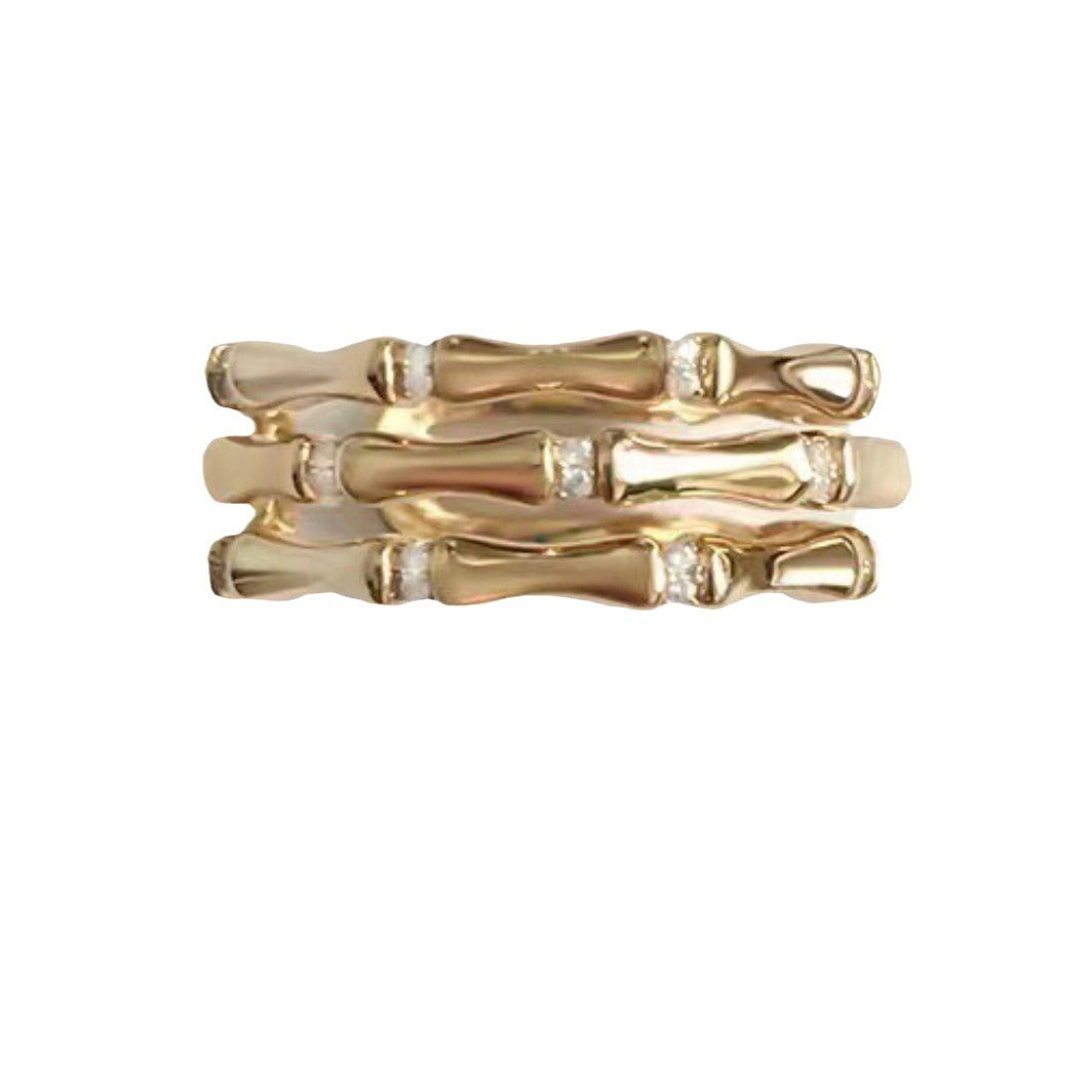 Niche Three-layer 18K Gold-plated Ring