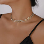 exaggerated-claw-chain-rhinestone-tassel-necklace - Viexta