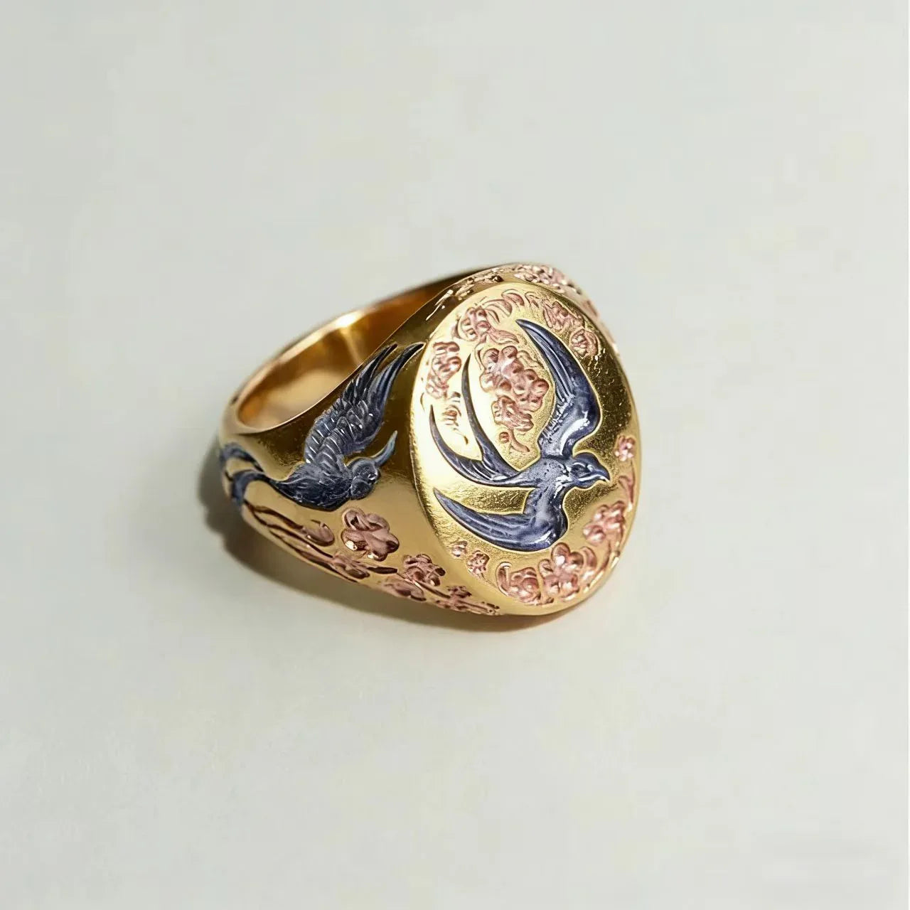 Exaggerated Retro Floral Ring