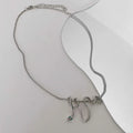 Curved Snake Pendant Necklace - Viexta