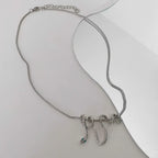 Curved Snake Pendant Necklace - Viexta