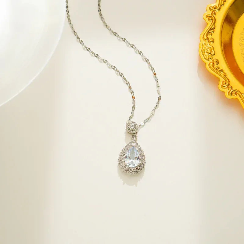 Titanium Steel Women's Zircon Clavicle Chain - Viexta