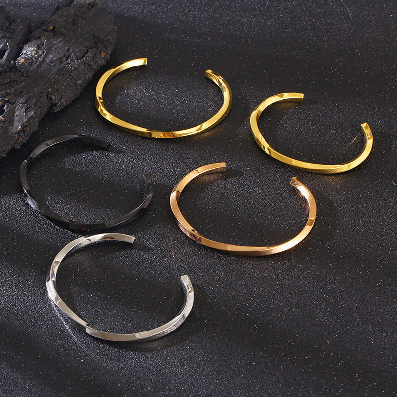 Square Twisted Stainless Steel Bracelet