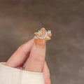 Chic Star Moon Rhinestone Ring - Viexta