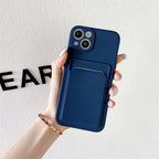 Insert Card Silicone Color Blocking iPhone Cover