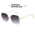 Frameless Trimming Square Metal Fashion Sunglasses - Viexta