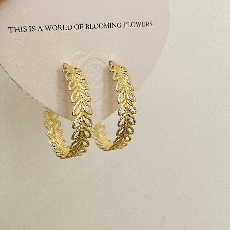 Retro Hong Kong Golden Versatile Earrings