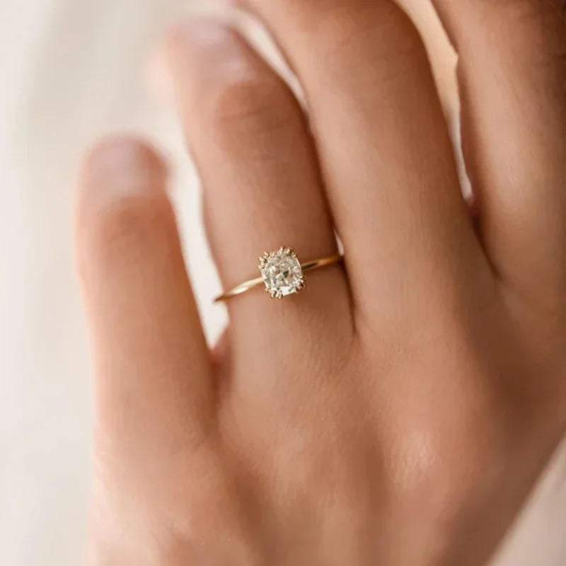 925 Sterling Silver Round Zircon Crystal Rings - Viexta