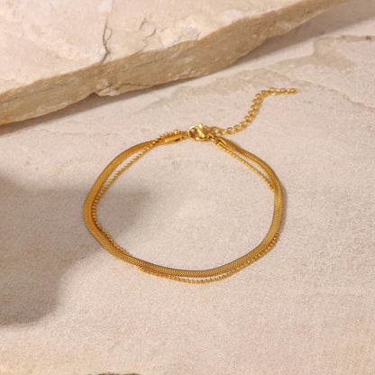 Snake Bones Double-circle Anklet