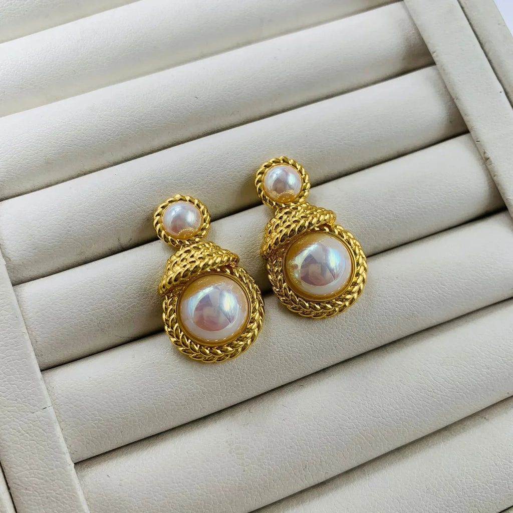 shell-beads-vintage-earrings - Viexta