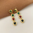 Exquisite Heart Pendant Tassel Ear Clips Luxury Earrings - Viexta