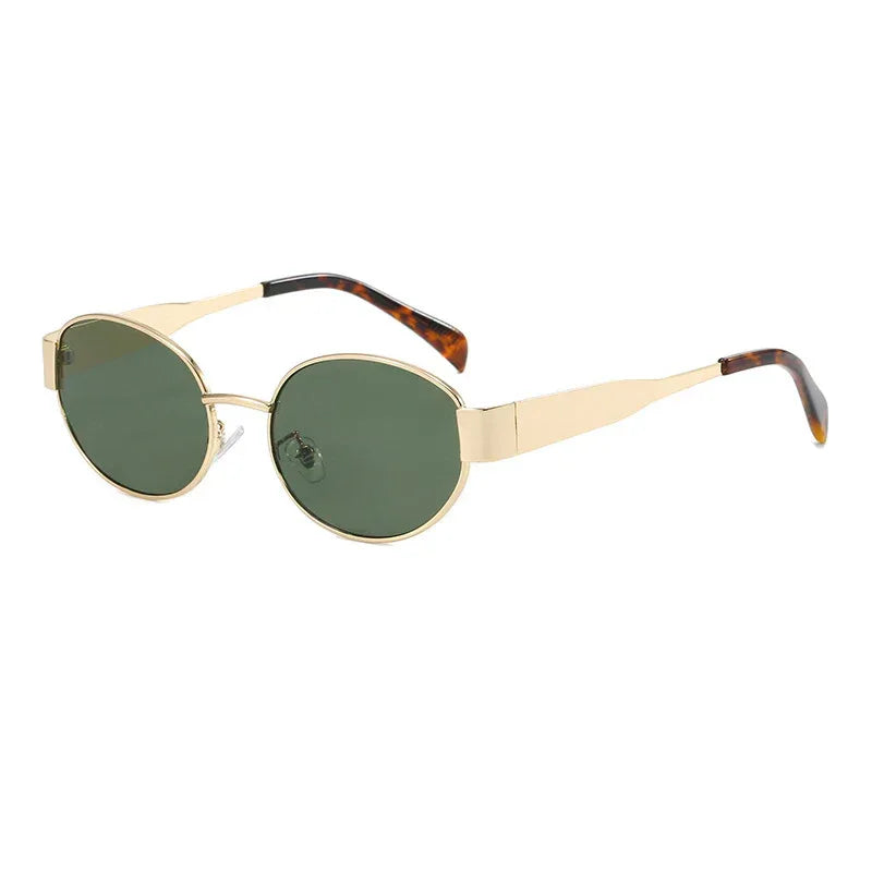 Women's Metal Retro Oval Sunglasses - Viexta