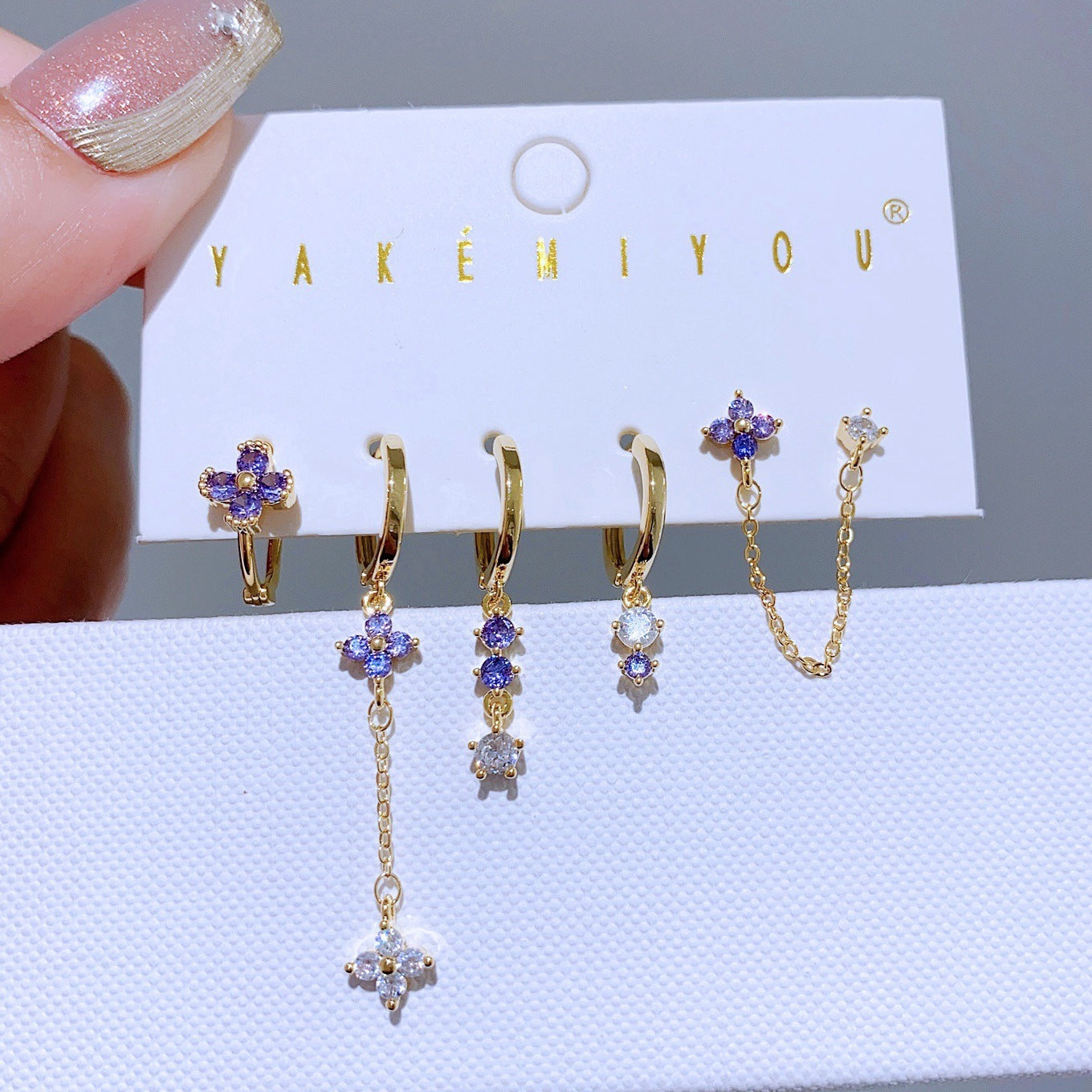 6piece Zirconium Ring Earring Set