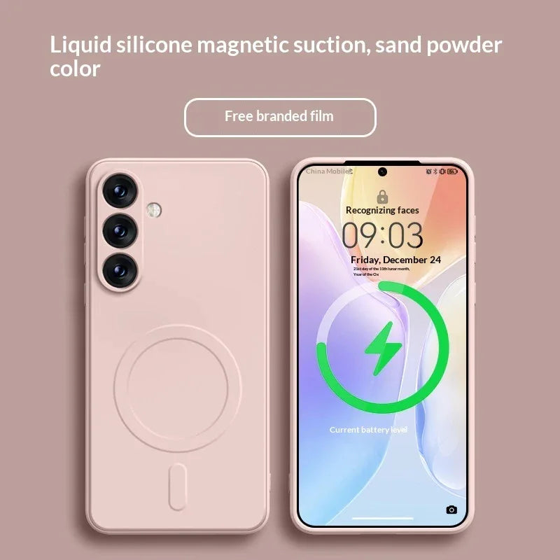 Magnetic Liquid Silicone Samsung Phone Case - Viexta