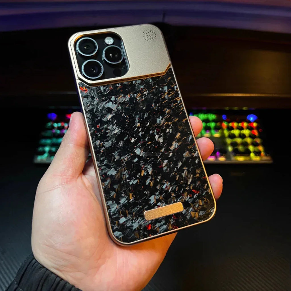 forged-fiber-frameless-metal-aromatherapy-magnetic-iphone-case - Viexta