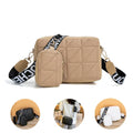 2Pcs Rhombus Shoulder Bag With Wallet Letter Print Wide Shoulder Strap Small Square Bag Large Capacity Cell Phone Crossbody Bags - Viexta