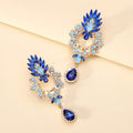 Rhinestone Teardrop Pendant Large Earrings