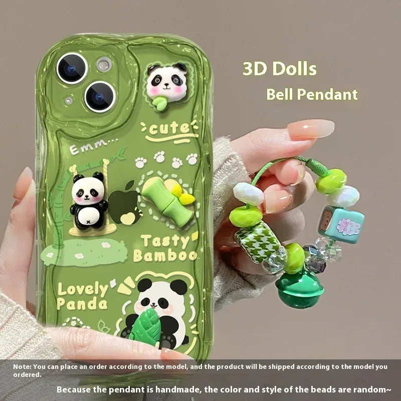 Drop-resistant Cute Panda Doll Pendant iPhone case - Viexta