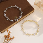 Light Luxury Rattan Leaf Zircon Bracelet For Women
