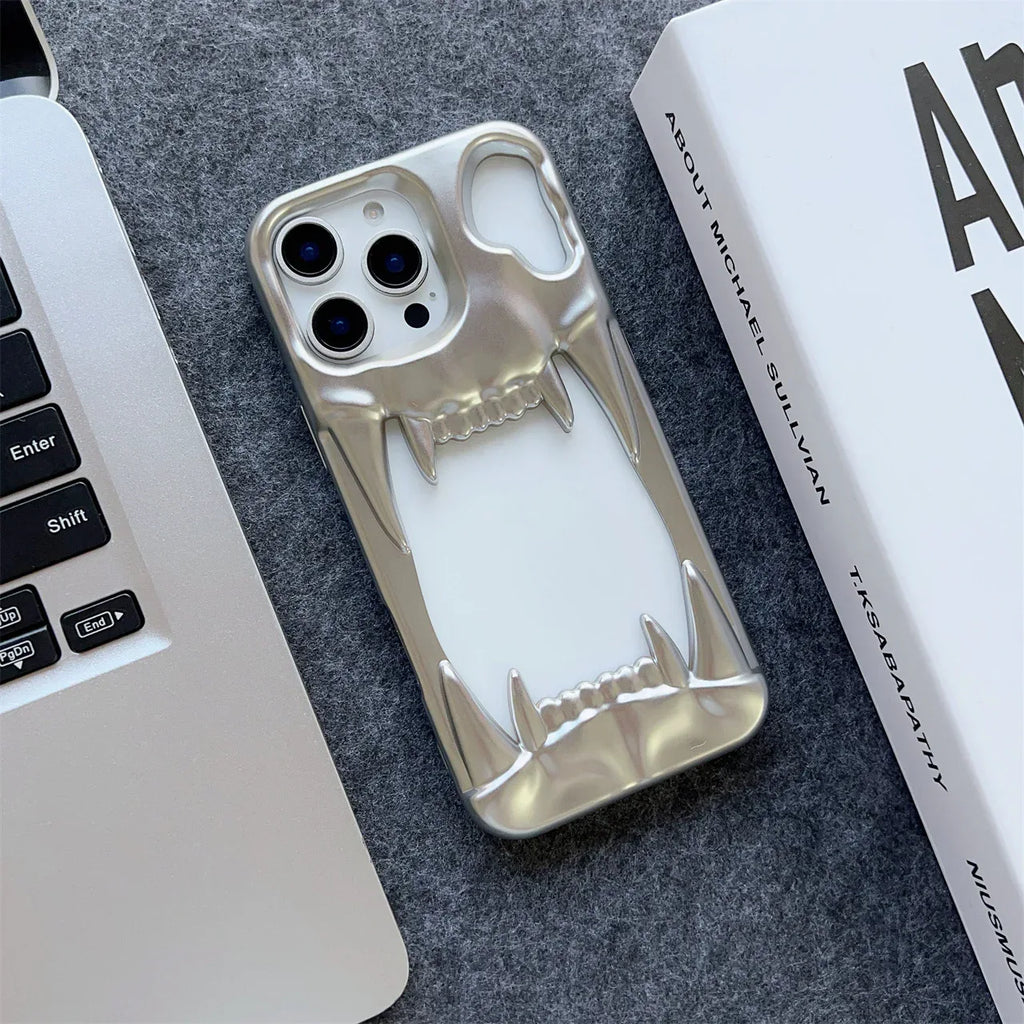 Electroplated Tiger-tooth Skull iPhone Case - Viexta