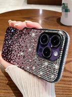 Gradient Edge Diamond Starry Sky Rhinestone iPhone Case - Viexta