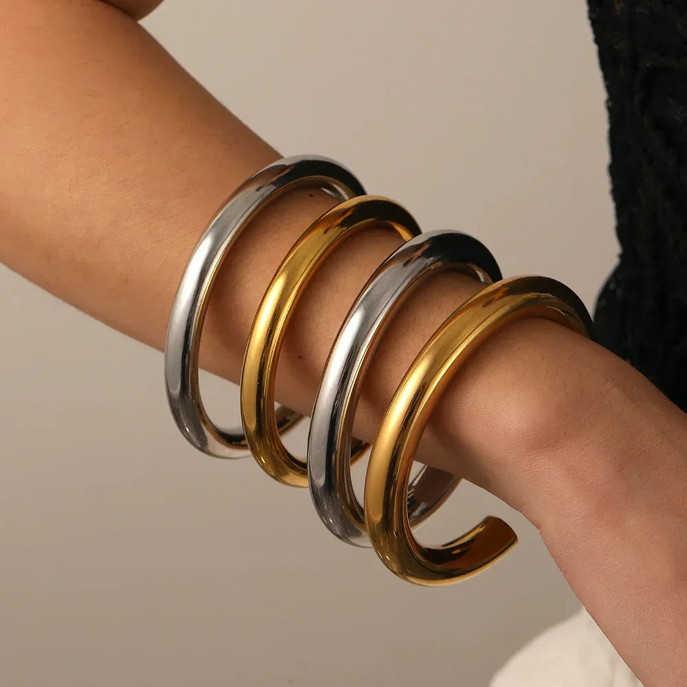 glossy-titanium-steel-bracelet-for-women - Viexta