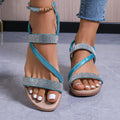 Rhinestone Wedge Bohemian Ethnic Sandals - Viexta