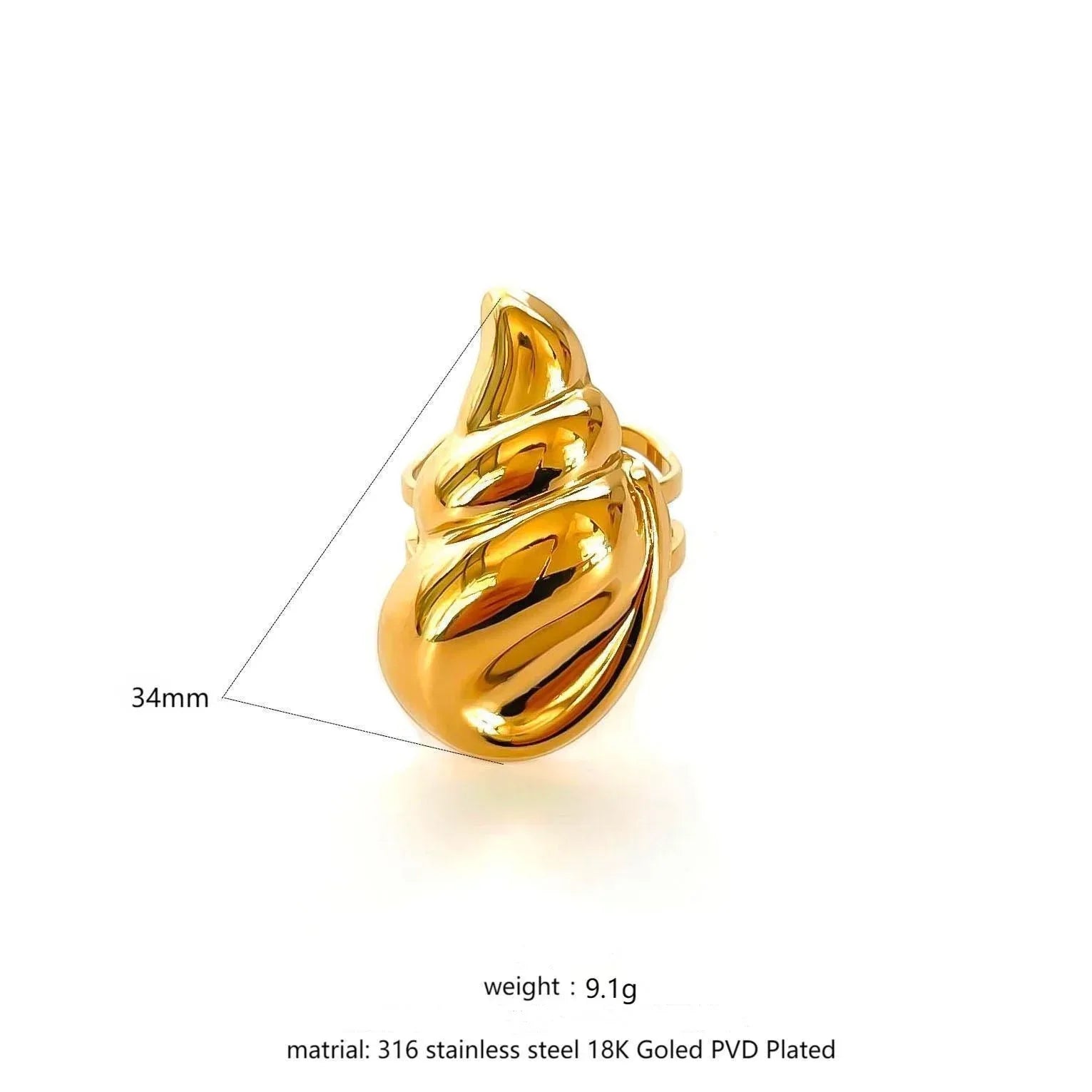 RETRO Geometric Irregular Opening Women's Ring - Viexta