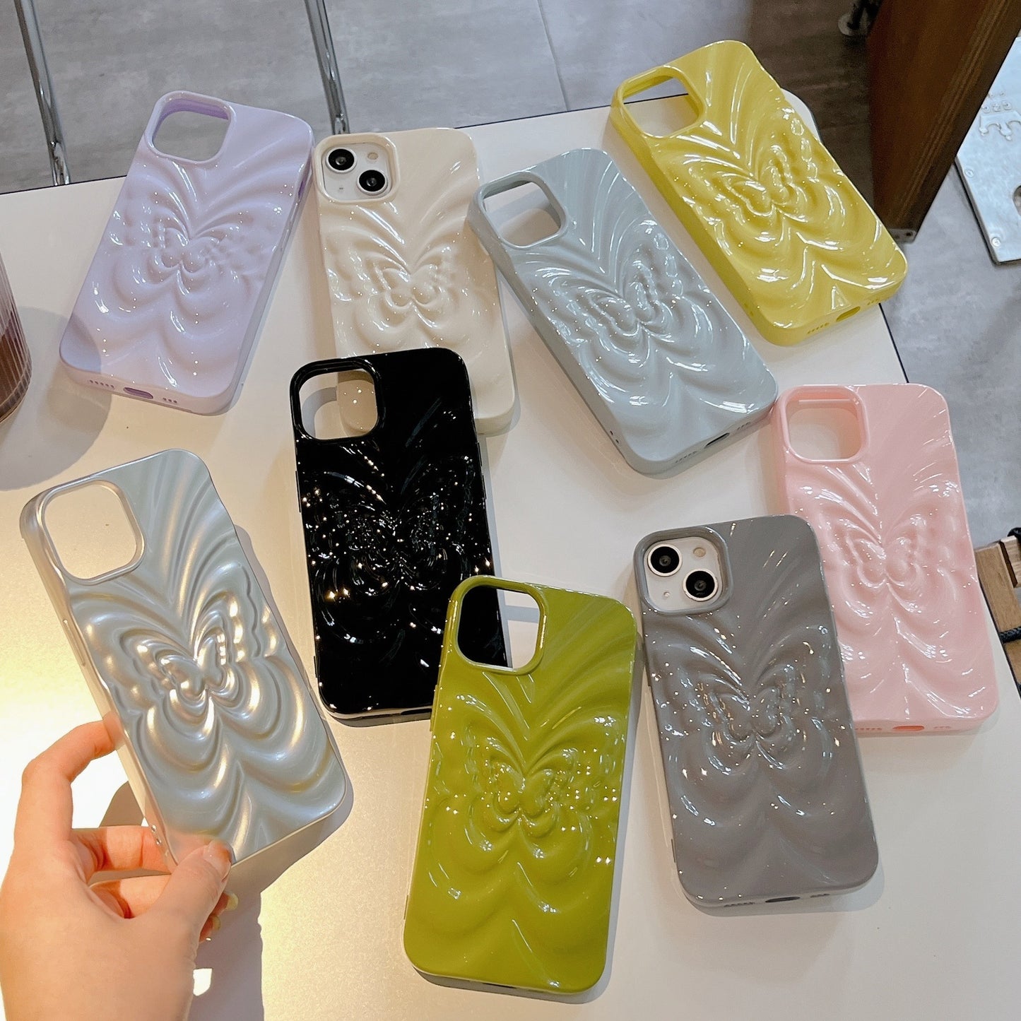 Solid Color Three-dimensional Butterfly Phone Case