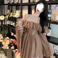 Women's Bell-sleeve Off-shoulder Dress - Viexta