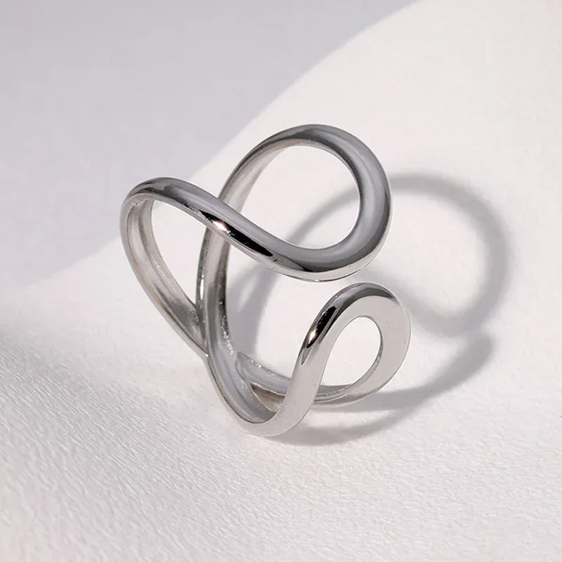 Minimalistic Personalized Gold-plated Open Ring - Viexta