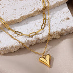 Golden Love Double-layer Necklace - Viexta
