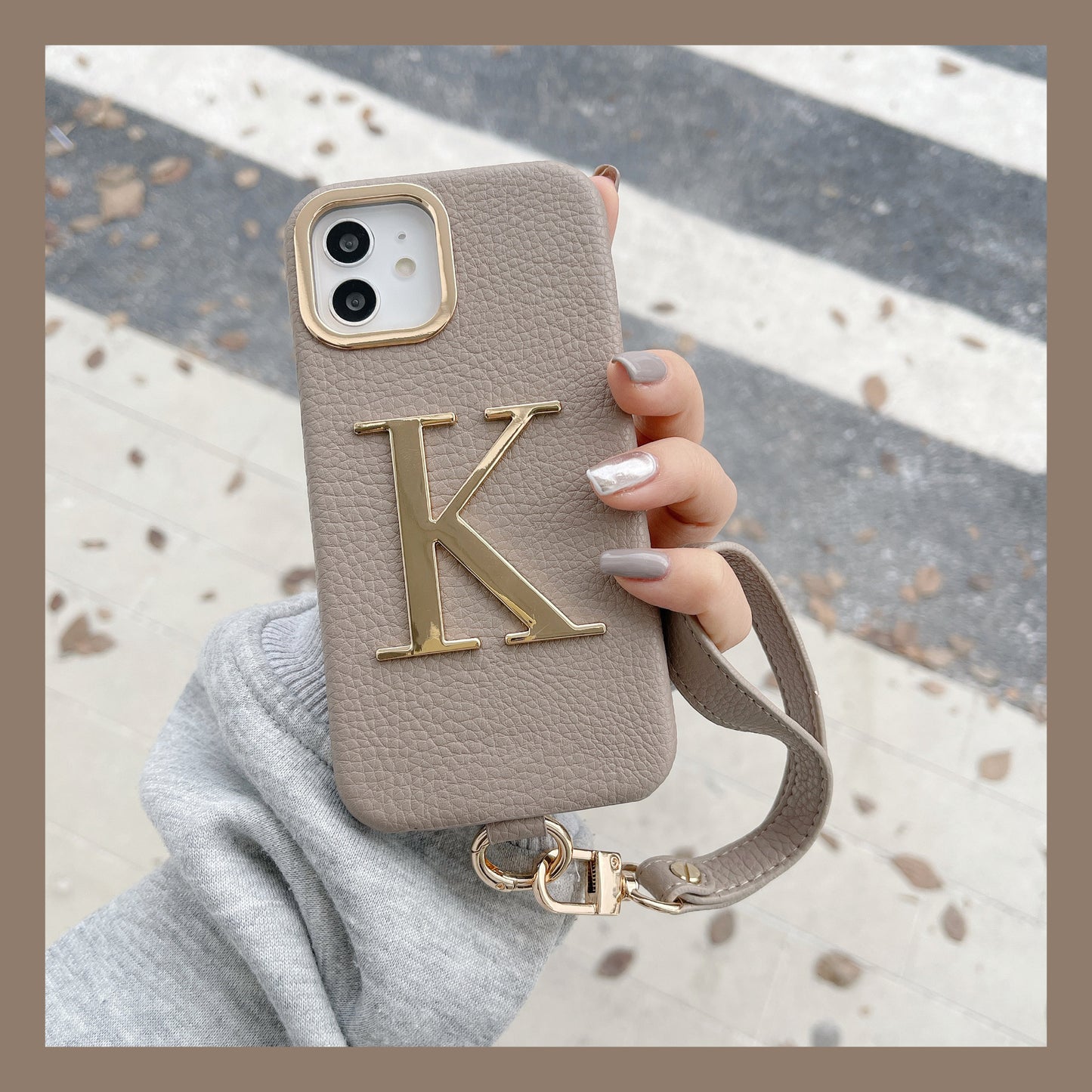 PU Metal Letter iPhone Case