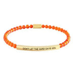 4mm Gold Bead Bracelet With Stainless Steel Curved Tube - Viexta